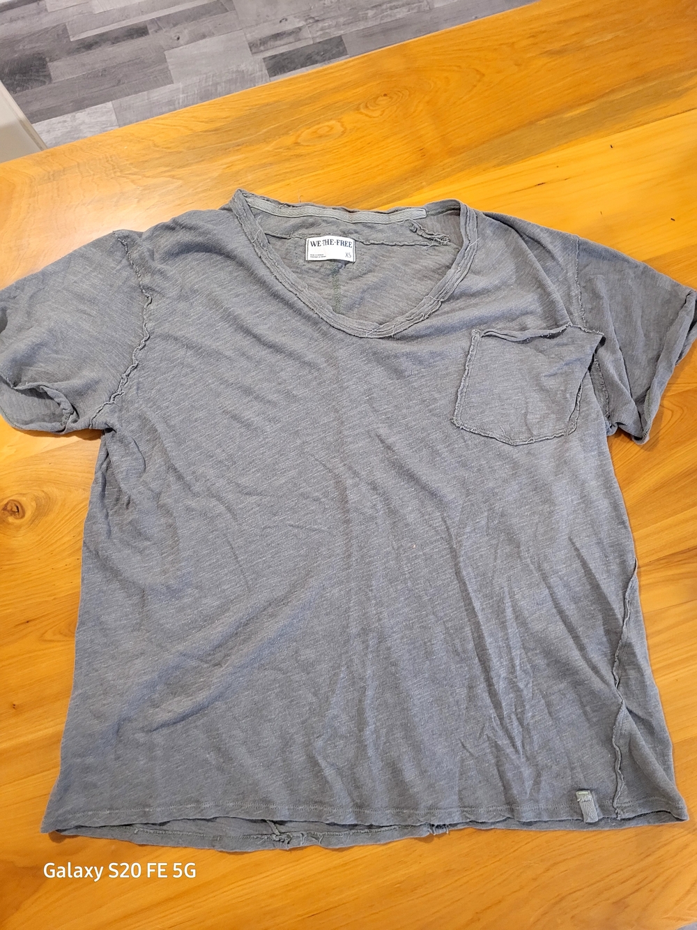 We The Free Gray Pocket Tee